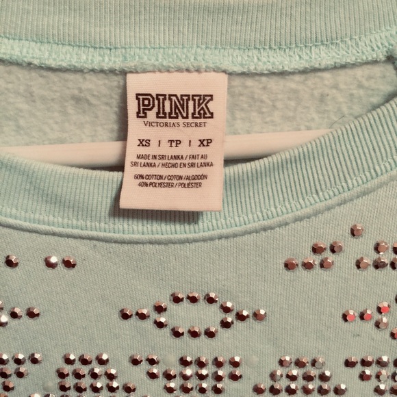 Light teal sweatshirt. With bling. - Picture 2 of 2